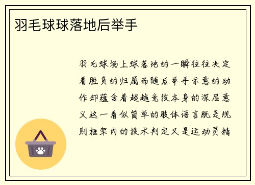 羽毛球球落地后举手